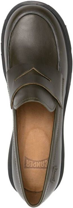 Camper Milah block-heel leather loafers Green