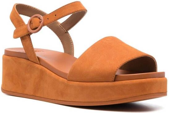 Camper Misia suede wedge sandals Brown