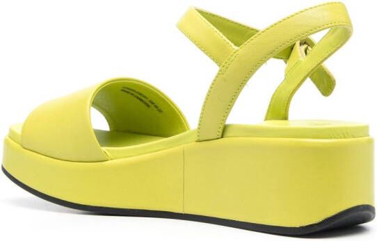 Camper Misia suede wedge sandals Green