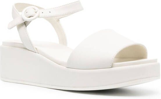 Camper Misia suede wedge sandals White