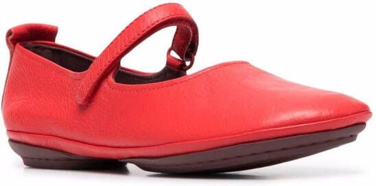 Camper Nina touch-strap leather ballerina shoes Red