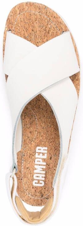 Camper Oruga crossover leather sandals White