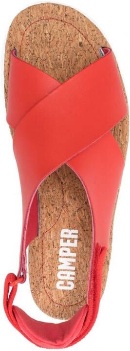 Camper Oruga crossover-strap sandals Red
