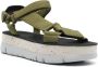 Camper Oruga Up 42mm touch-strap flatform sandals Green - Thumbnail 2