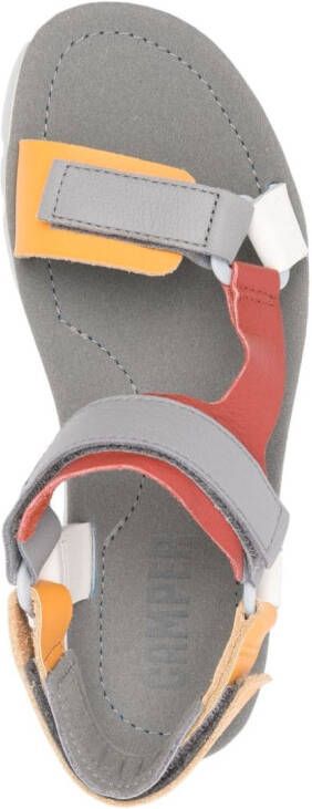 Camper Oruga Up 42mm touch-strap flatform sandals Grey