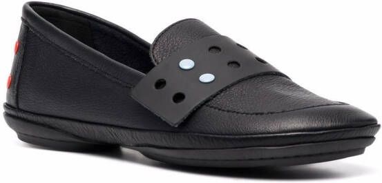 Camper perforated-strap leather loafers Black