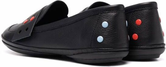 Camper perforated-strap leather loafers Black