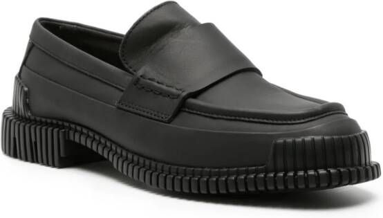 Camper Pix ribbed-detailing leather-sole loafers Black