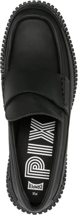 Camper Pix ribbed-detailing leather-sole loafers Black