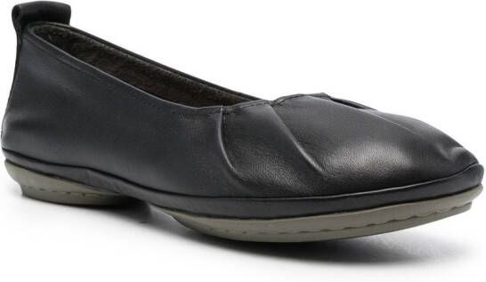 Camper pleated-detail ballerina shoes Black