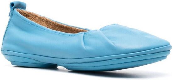 Camper pleated-detail ballerina shoes Blue
