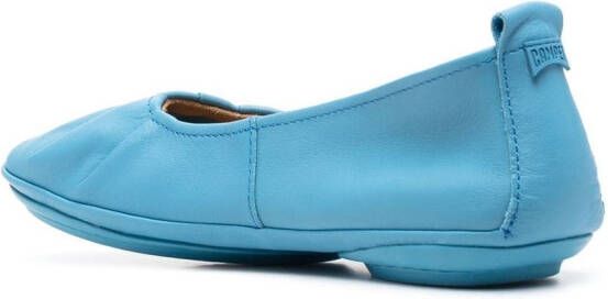 Camper pleated-detail ballerina shoes Blue