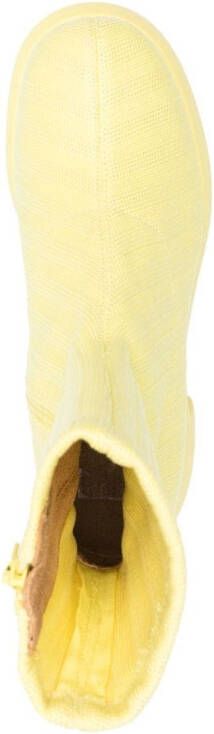Camper ribbed-knit ankle 70mm boots Yellow