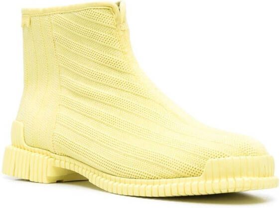 Camper ribbed-knit ankle boots Yellow