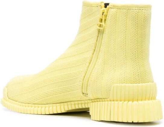 Camper ribbed-knit ankle boots Yellow