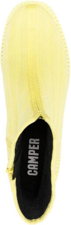 Camper ribbed-knit ankle boots Yellow