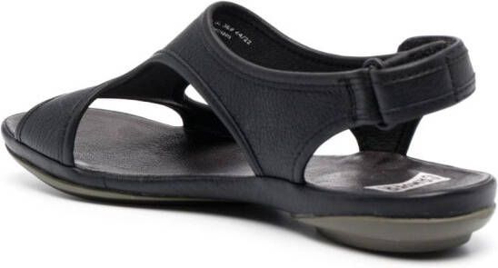 Camper Right leather flat sandals Black