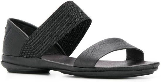 Camper Right flat leather sandals Black