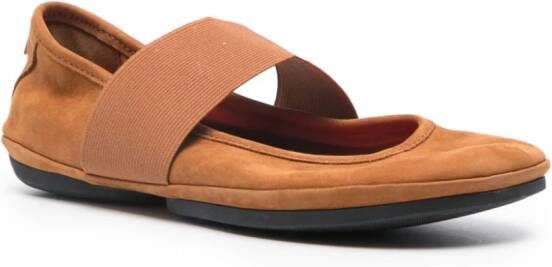 Camper Right Nina suede ballerina shoes Brown