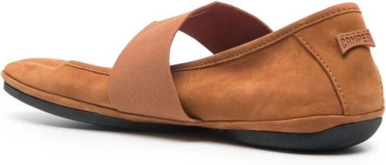 Camper Right Nina suede ballerina shoes Brown