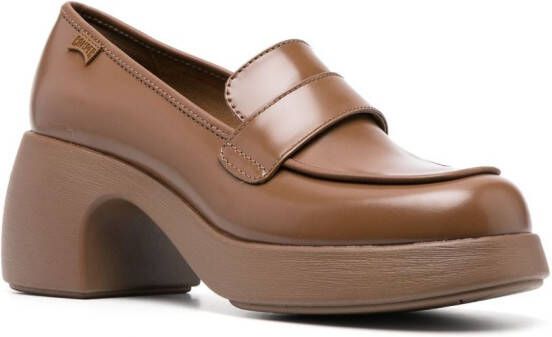 Camper Thelma 75mm leather loafers Brown