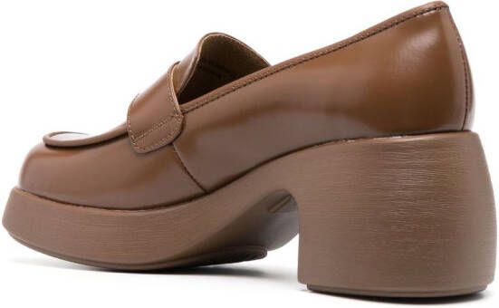Camper Thelma 75mm leather loafers Brown