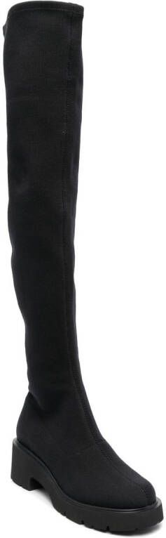 Camper thigh-high slip-on boots Black