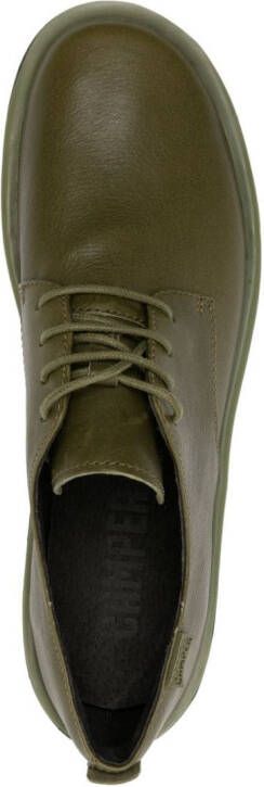 Camper Wagon lace-up leather shoes Green