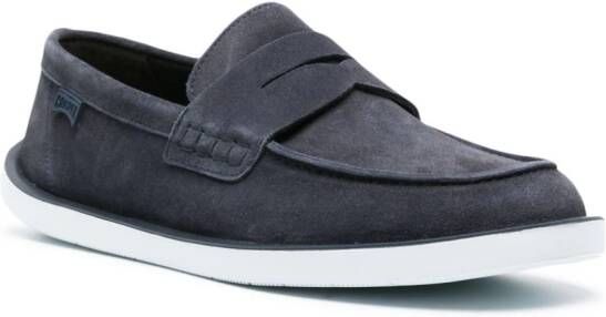 Camper Wagon suede penny loafers Blue