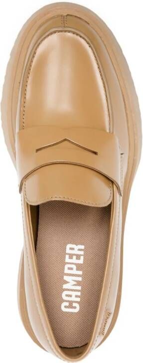 Camper Walden ridged-sole leather loafers Brown