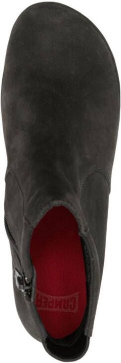 Camper zip-up suede ankle boots Grey