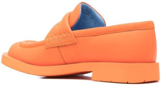 CamperLab 1978 square-toe leather loafers Orange