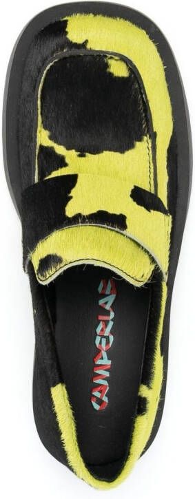 CamperLab animal-print leather loafers Black