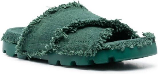 CamperLab Brutus frayed-edge sandals Green
