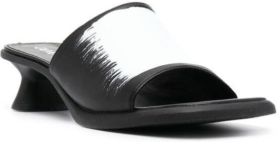 CamperLab Dina brush stroke-print sandals Black