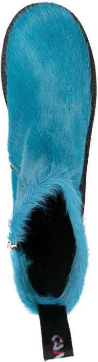 CamperLab Eki calf-hair ankle boots Blue