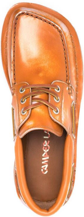 CamperLab lace-up leather boat shoes Brown