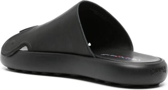 CamperLab Pelotas Flota toes-shaped leather slides Black