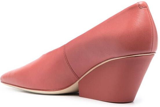 CamperLab pointed wedge heel pumps Red