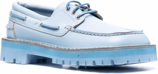 CamperLab lug-sole angular-toe boat shoes Blue