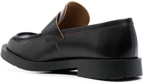 CamperLab square-toe leather loafers Black