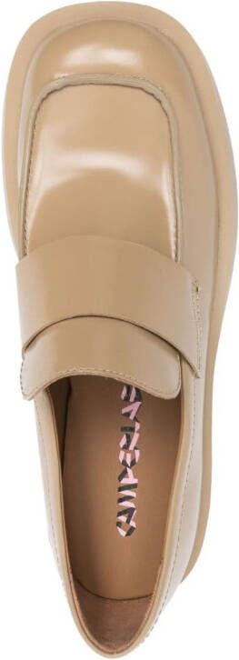 CamperLab square-toe leather loafers Neutrals