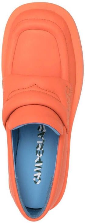 CamperLab square-toe leather loafers Orange
