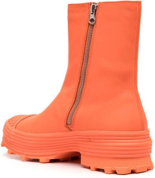 CamperLab Traktori leather ankle boots Orange
