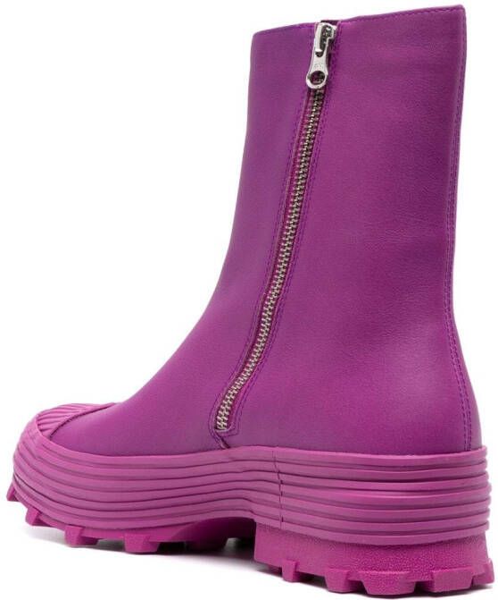 CamperLab Traktori leather ankle boots Purple