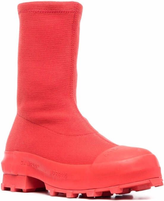 CamperLab Traktori stretch-knit high-ankle boots Red