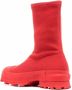 CamperLab Traktori stretch-knit high-ankle boots Red - Thumbnail 3