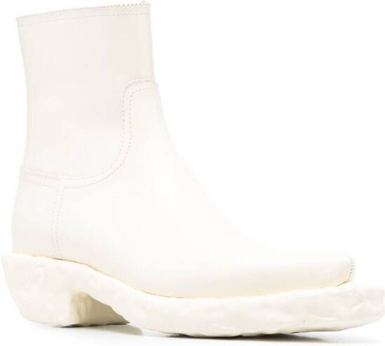 CamperLab Venga leather ankle boots White