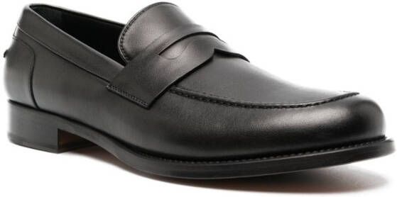 Canali calf leather loafers Black