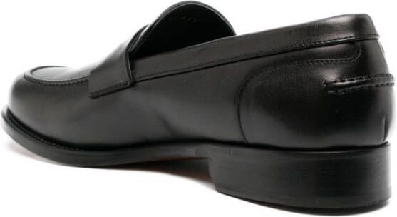 Canali calf leather loafers Black